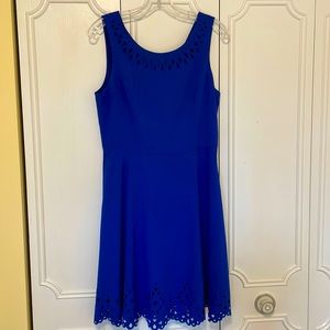 Brixton Ivy Electric Blue laser cut detail dress